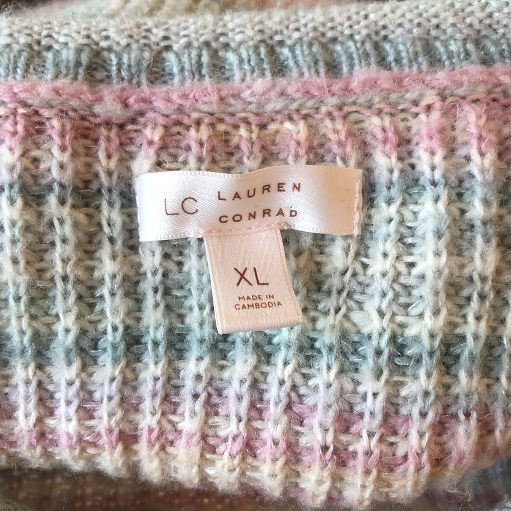 LC Lauren Conrad Beautiful Pastel Cable Knit Sweater Top.‎ Women’s XL - Picture 11 of 15